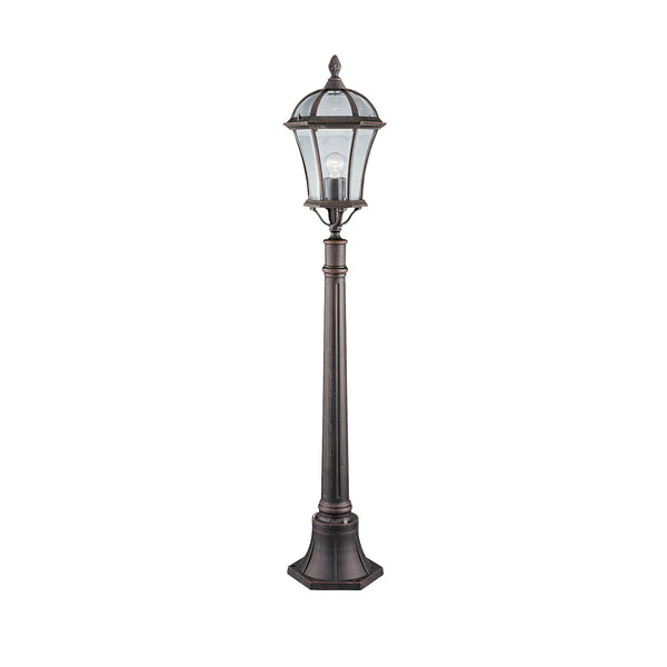Searchlight 1568 Capri Outdoor Post  -  Aluminium, Rustic Brown & Glass, IP23