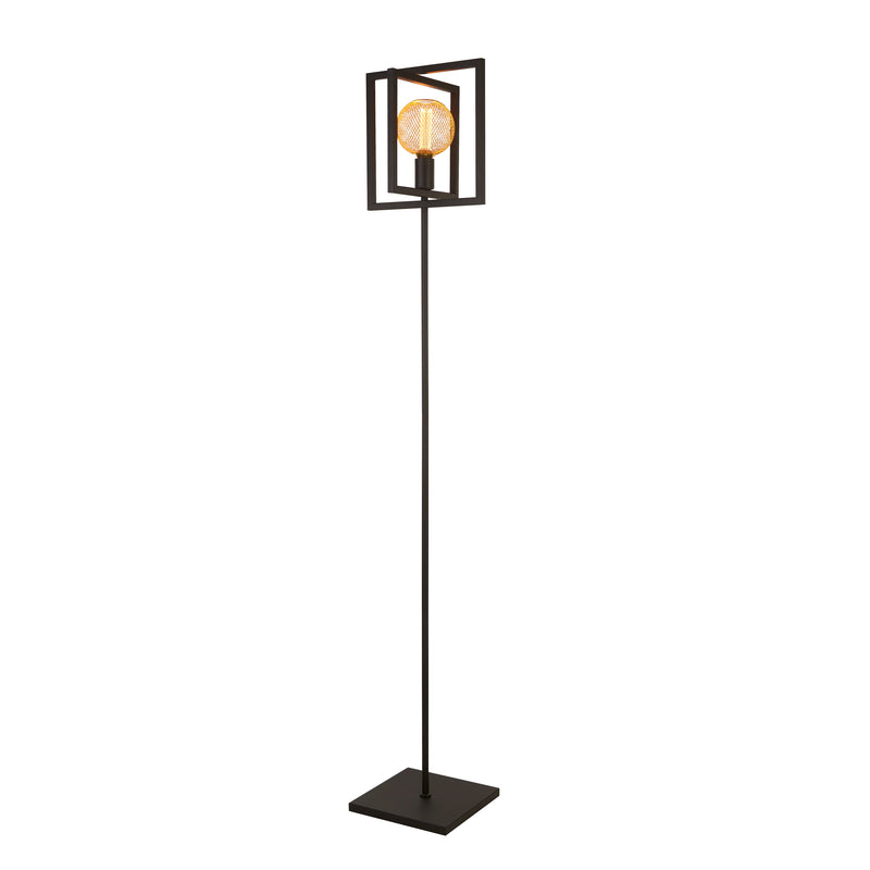 Searchlight 23202-1BK Plaza Floor Lamp - Matt Black Metal