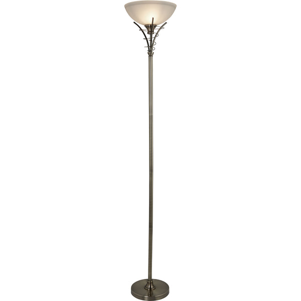 Searchlight 5222AB Linea Floor Lamp - Antique Brass Metal & Acid Glass