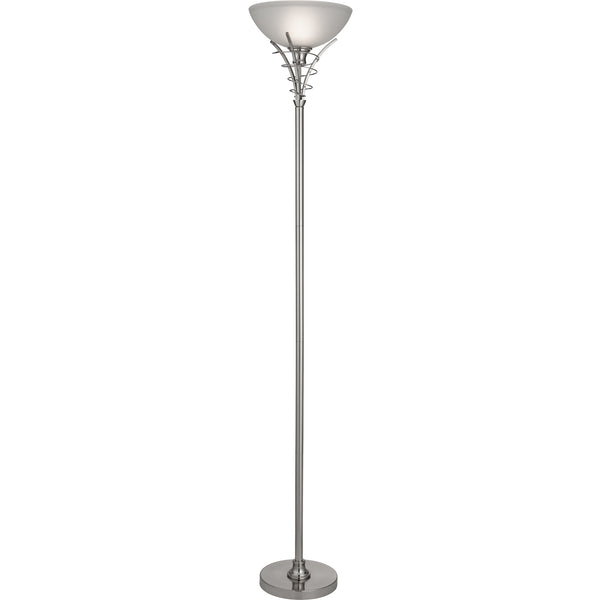 Searchlight 5222SS Linea Uplighter Floor Lamp - Satin Silver & Acid Glass