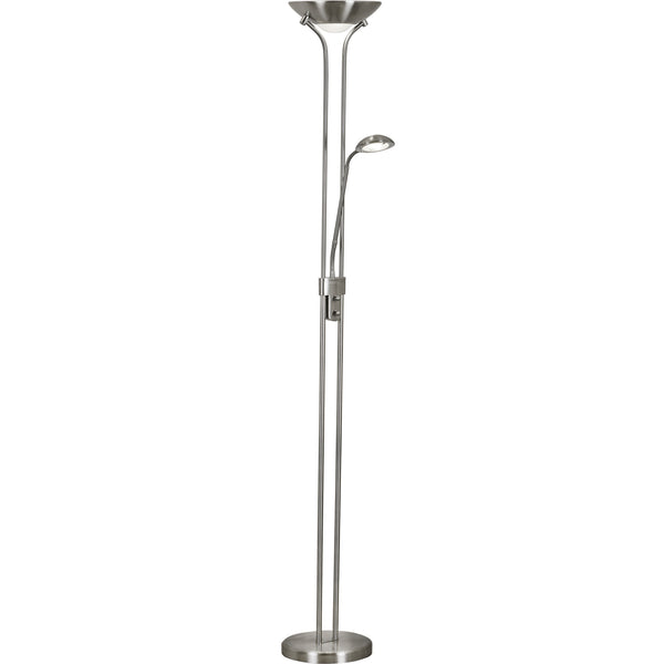 Searchlight 5430SS Mother & Child Floor Lamp - Satin Silver Metal & Glass