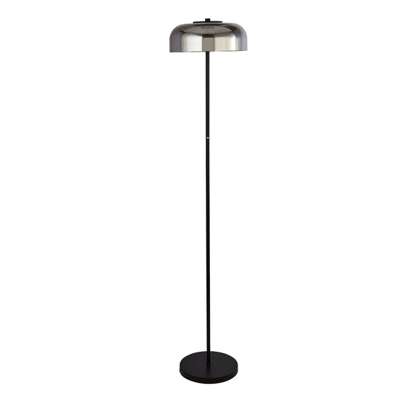 Searchlight 59802-1SM Frisbee Floor Lamp  - Black Metal & Smoked Glass