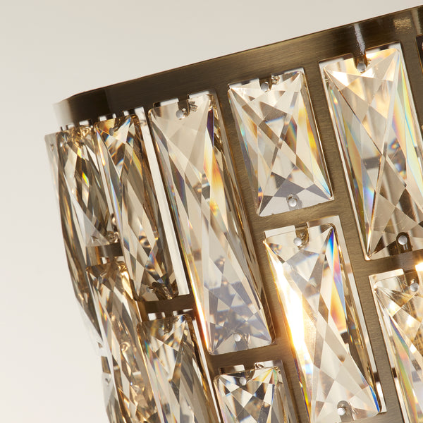 Searchlight 6589AB Bijou Floor Lamp - Antique Brass Metal & Champagne Glass