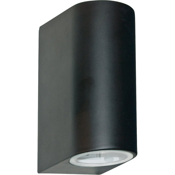Searchlight 8008-2BK-LED Eiffel Outdoor Wall Light-Black Metal, Clear & Frosted Glass