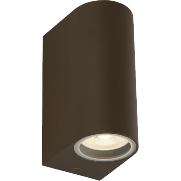 Searchlight 8008-2RUS-LED Eiffel Outdoor 2Lt Wall Light- Rustic Brown, Clear & Frosted