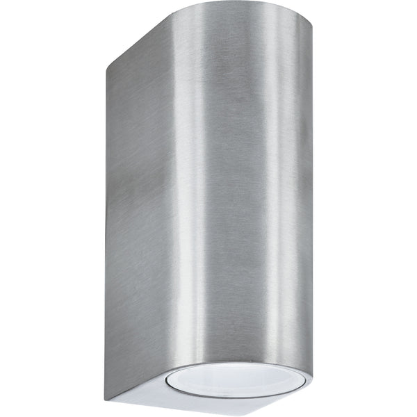 Searchlight 8008-2SS-LED Eiffel Outdoor 2Lt Wall Light- Satin Silver, Clear & Frosted
