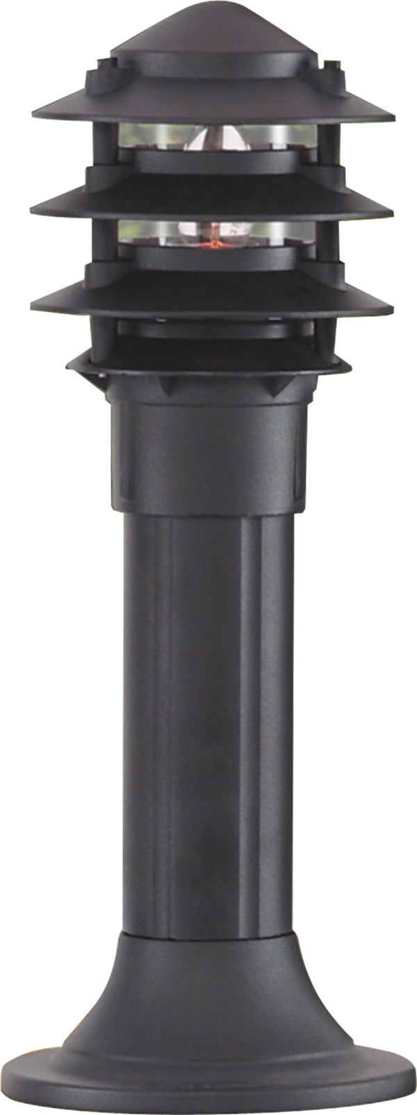 Searchlight 1075-450 Bollards Outdoor Post - Black Metal & Clear Glass - Searchlight - Falcon Electrical UK
