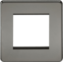 Knightsbridge MLA SF2GBN Screwless 2G Modular Faceplate - Black Nickel - Knightsbridge MLA - Falcon Electrical UK