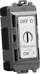 Knightsbridge MLA GDM021PC 10A Fan Isolator Key Switch Module - Polished Chrome - Knightsbridge MLA - Falcon Electrical UK