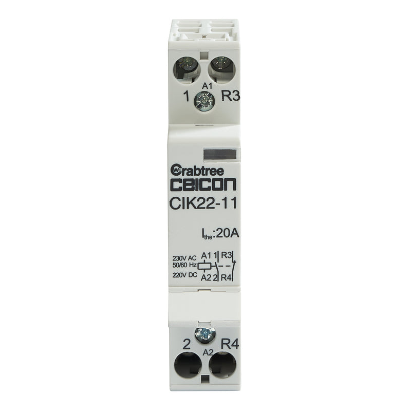 Crabtree CIK22-11 Installation Contactor 20A 1NO 1NC AC-DC - Crabtree - Falcon Electrical UK
