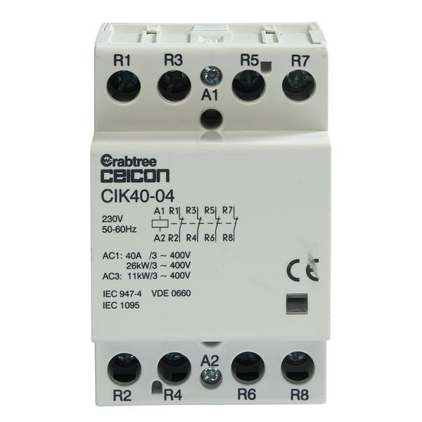 Crabtree CIK40-04 Installation Contactor 40A 0NO 4NC AC-DC - Crabtree - Falcon Electrical UK