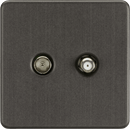 Knightsbridge MLA SF0140SB Screwless TV & SAT TV Outlet (Isolated) - Smoked Bronze - Knightsbridge MLA - Falcon Electrical UK