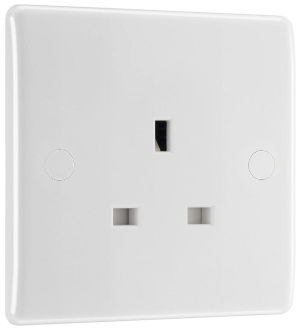 BG 823 White Nexus Moulded Single Unswitched 13A Power Socket - BG - Falcon Electrical UK