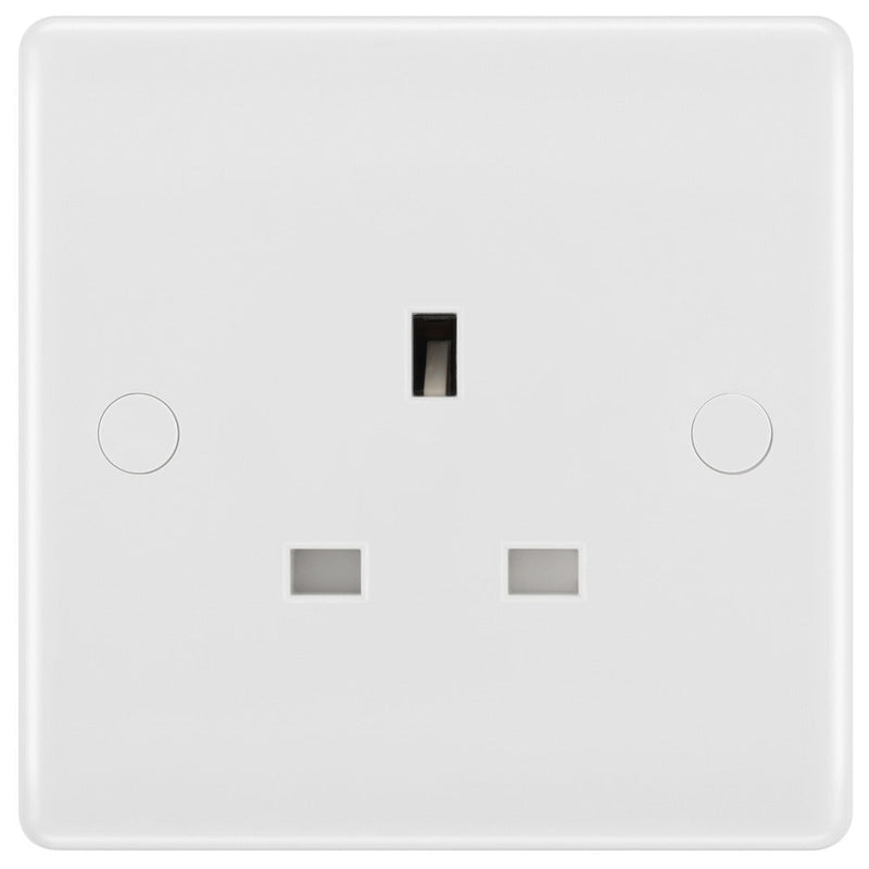 BG 823 White Nexus Moulded Single Unswitched 13A Power Socket - BG - Falcon Electrical UK