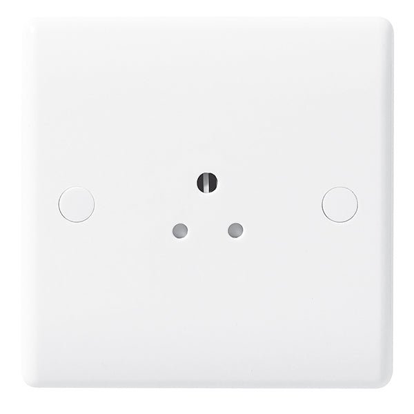 BG 828 Nexus White Moulded Single Unswitched 2A Power Socket (Round Pin) - BG - Falcon Electrical UK