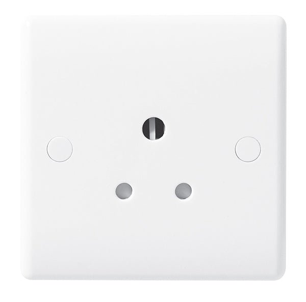 BG 829 Nexus White Moulded Single Unswitched 5A Power Socket (Round Pin) - BG - Falcon Electrical UK