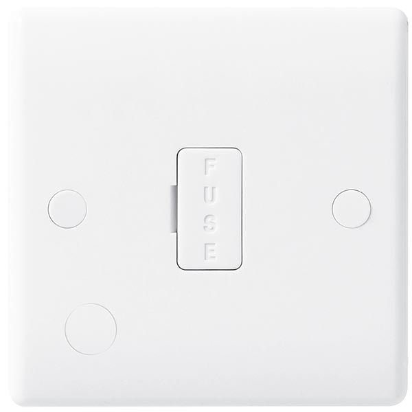 BG 855 White Nexus Moulded Unswitched 13A, DP, Fused Connection Unit with Flex Outlet - BG - Falcon Electrical UK