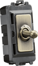 Knightsbridge MLA GDM01TOGAB 20AX 1G 2-way SP Grid Toggle Switch - antique brass - Knightsbridge MLA - Falcon Electrical UK