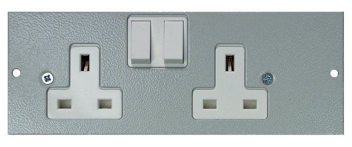 Tass ST0290/LH Left Hand Twin Switched Sockets Plate - Tass - Falcon Electrical UK