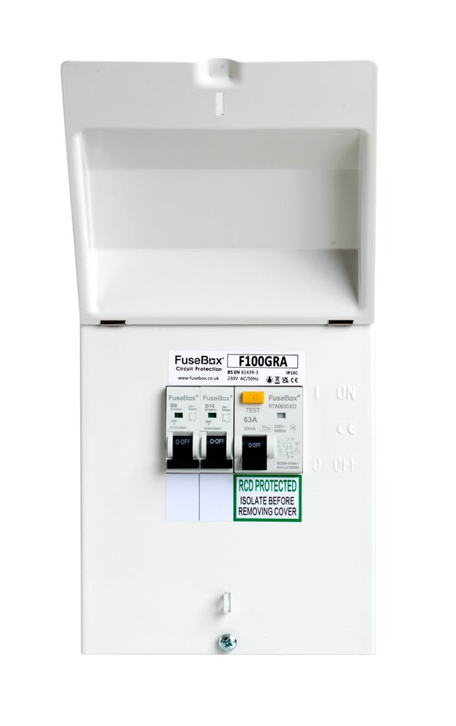 Fusebox F100GRA 63A 30mA RCD + 6A & 16A MCBâ€™s TYPE A - Fusebox - Falcon Electrical UK