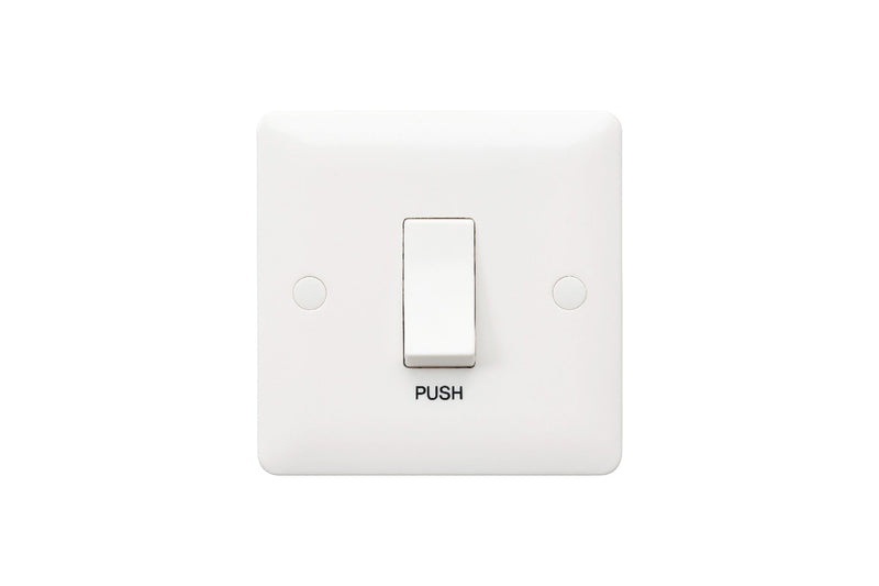 MK Base 10A 1G Push Switch - Small Rocker - Push (MB4868WHI)