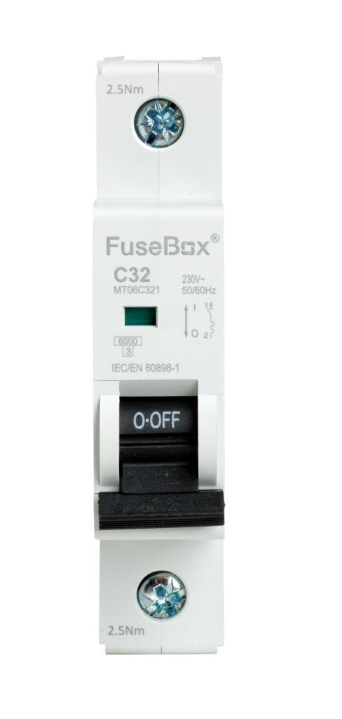 Fusebox MT06C321 32A 6kA 1 pole C Curve MCB - Fusebox - Falcon Electrical UK