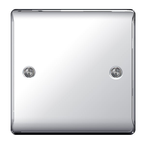 BG NPC94 Single Blank Plate in Polished Chrome Finish - BG - Falcon Electrical UK