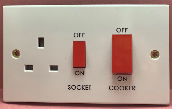 Quadrant XL 45A Cooker Switch With 13A Switched Socket  - QXL332