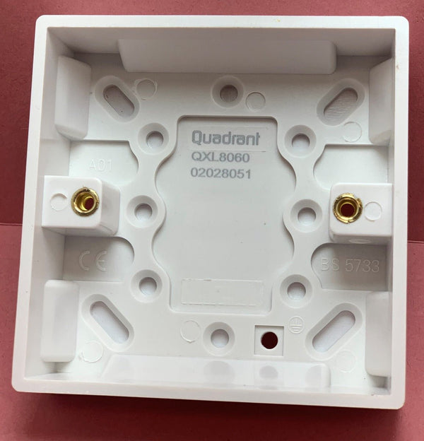 Quadrant XL 25Mm Single Pattress Box - QXL806 - Quadrant - Falcon Electrical UK