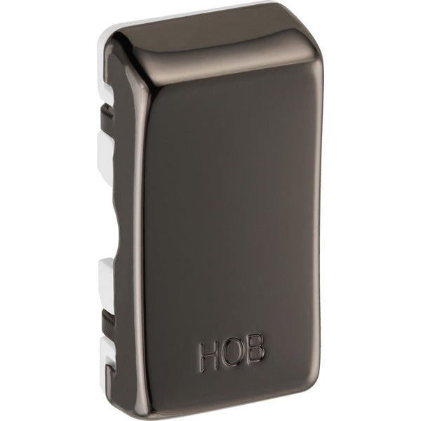 BG RRHBBN Nexus Black Nickel Grid Switch Cover "HOB" - BG - Falcon Electrical UK