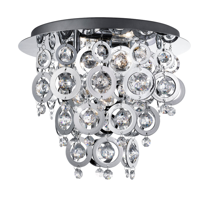 Searchlight 0573-3CC Nova 3Lt Flush - Chrome Metal & Acrylic - Searchlight - Falcon Electrical UK