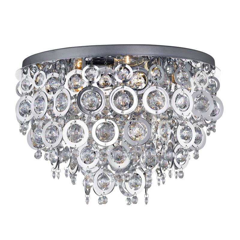 Searchlight 0575 5CC Nova 5Lt Flush Chrome Acrylic Balls Rings