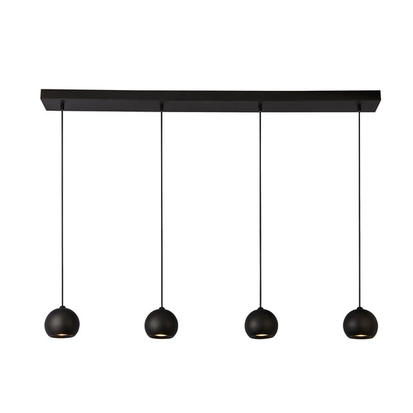 Searchlight 1014-4BK Eindhoven  4Lt Bar Pendant - Sand Black Metal