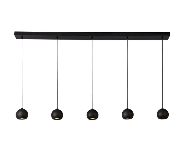 Searchlight 1014-5BK Eindhoven 5Lt Bar Pendant - Sand Black Metal