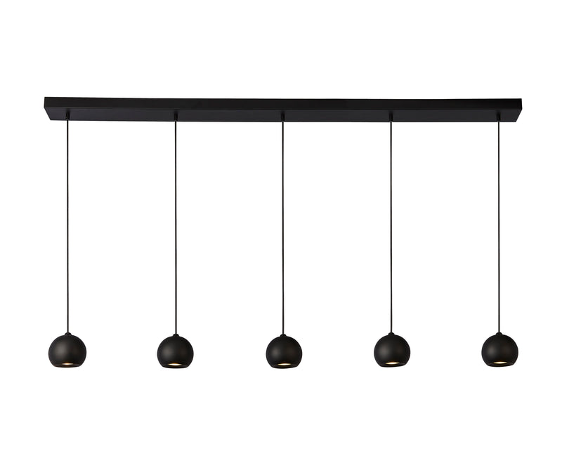Searchlight 1014-5BK Eindhoven 5Lt Bar Pendant - Sand Black Metal