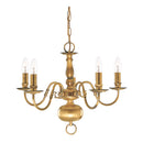 Searchlight 1019-5AB Flemish 5Lt Pendant - Solid Brass Metal