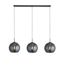 Searchlight 1023-3SM Amsterdam 3Lt Bar Pendant - Black Metal & Smoked Glass