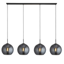 Searchlight 1024-4SM Amsterdam 4Lt Bar Pendant - Black Metal & Smoked Glass