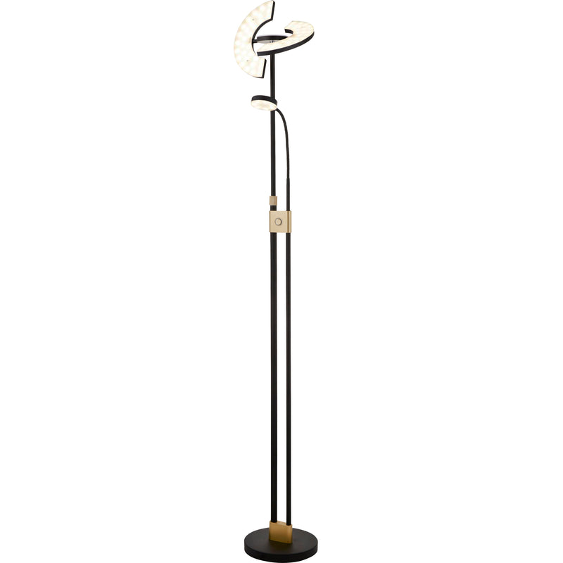 Searchlight 1024MBSB Gio Floor Lamp - Black & Satin Brass Metal