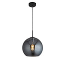 Searchlight 1031-1SM Amsterdam Pendant  - Black Metal & Smoked Glass