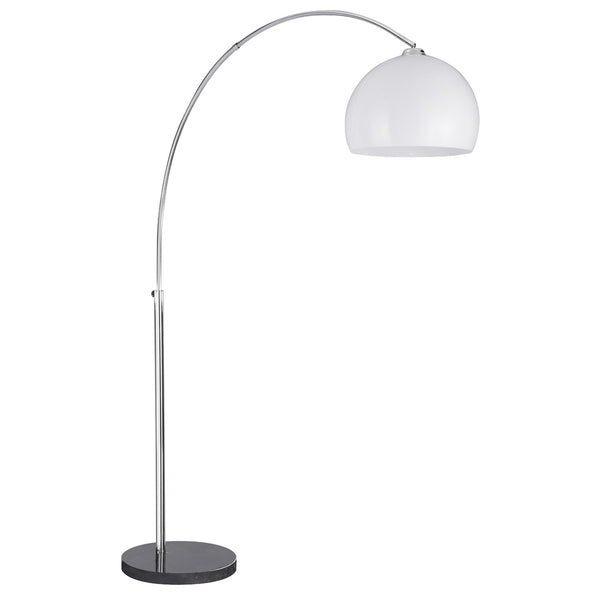 Searchlight 1037CC Arcs Floor Lamp - Chrome, Black Marble Base & White Shade