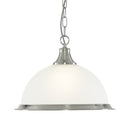 Searchlight 1044 American Diner Pendant - Silver & Acid Glass