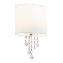 Searchlight 1051-1CC Nina Wall Light  - Chrome, Crystal & Fabric Shade