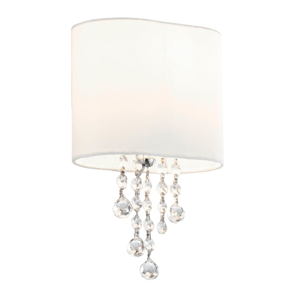 Searchlight 1051-1CC Nina Wall Light  - Chrome, Crystal & Fabric Shade