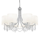 Searchlight 1058-8CC Nina 8Lt Ceiling Pendant - Chrome, Crystal & White Shades