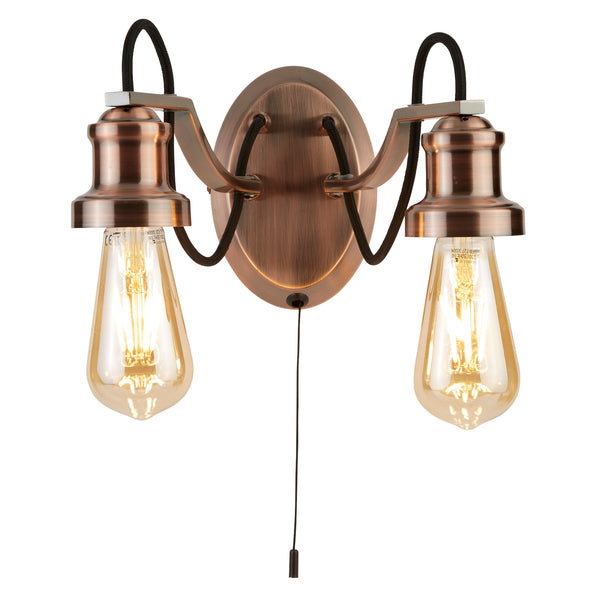 Searchlight 1062-2CU Olivia 2Lt Wall Light - Antique Copper