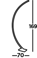 Searchlight 1070SS Colton LED Curved Floor Lamp - Satin Silver & Opal