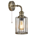 Searchlight 1261AB Pipes  Wall Light  - Antique Brass Metal & Seeded Glass