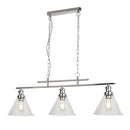 Searchlight 1277-3CC Pyramid 3Lt Bar Pendant - Chrome Metal & Glass