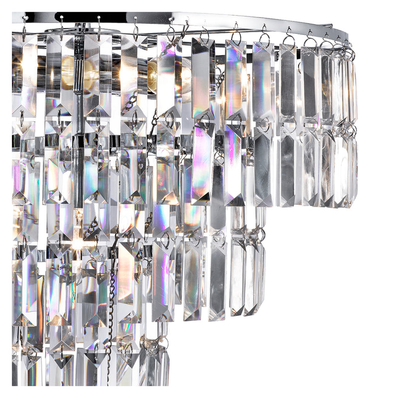 Searchlight 1375-5CC Empire  5Lt Pendant - Chrome Metal & Clear Crystal